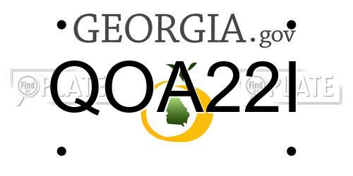 QOA22I Georgia License Plate