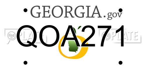 QOA271 Georgia License Plate