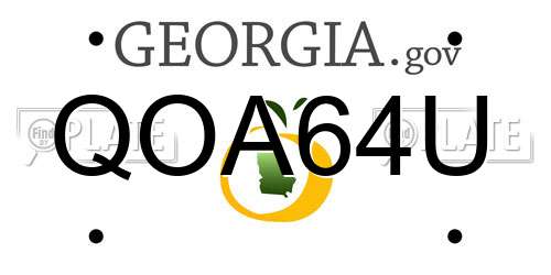 QOA64U Georgia License Plate