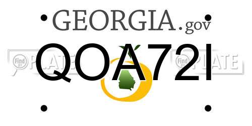 QOA72I Georgia License Plate