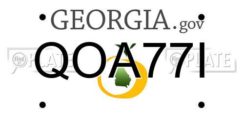 QOA77I Georgia License Plate