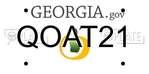 QOAT21 Georgia License Plate