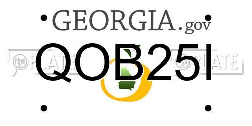 QOB25I Georgia License Plate