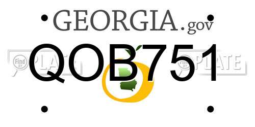 QOB751 Georgia License Plate