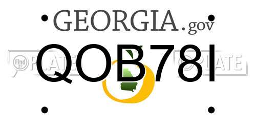 QOB78I Georgia License Plate
