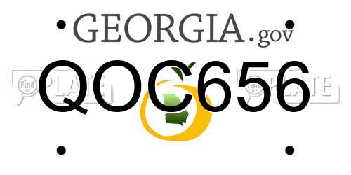 QOC656 Georgia License Plate