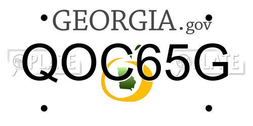 QOC65G Georgia License Plate