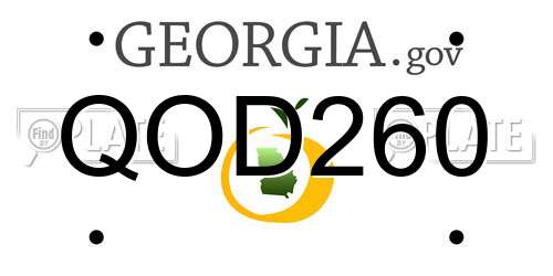 QOD260 Georgia License Plate