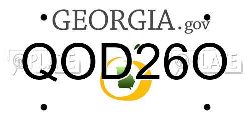 QOD26O Georgia License Plate