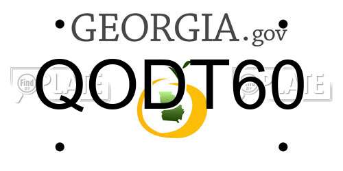 QODT60 Georgia License Plate