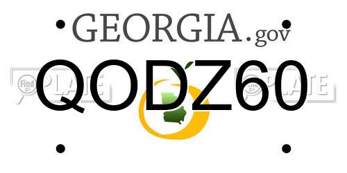QODZ60 Georgia License Plate
