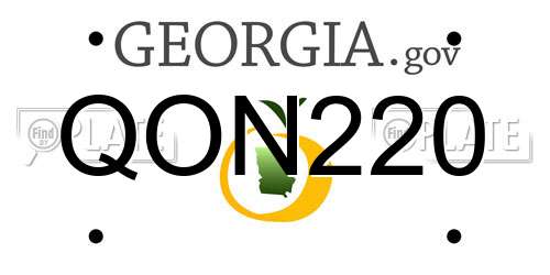 QON220 Georgia License Plate