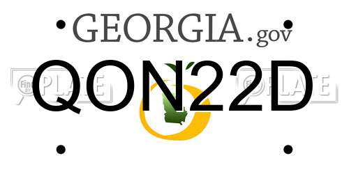 QON22D Georgia License Plate