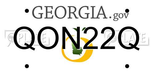 QON22Q Georgia License Plate