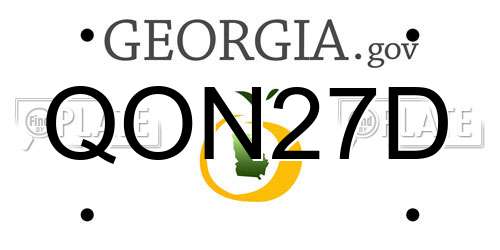 QON27D Georgia License Plate