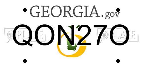 QON27O Georgia License Plate
