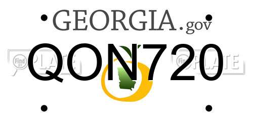QON720 Georgia License Plate