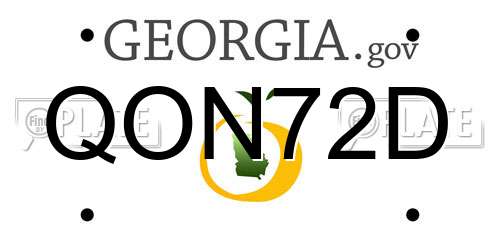 QON72D Georgia License Plate