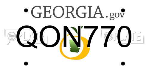 QON770 Georgia License Plate