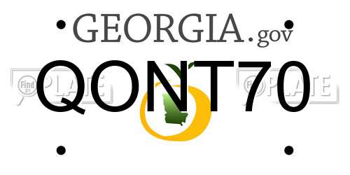 QONT70 Georgia License Plate