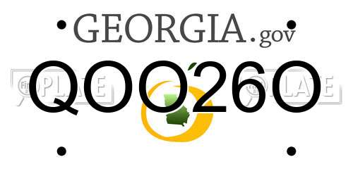 QOO26O Georgia License Plate