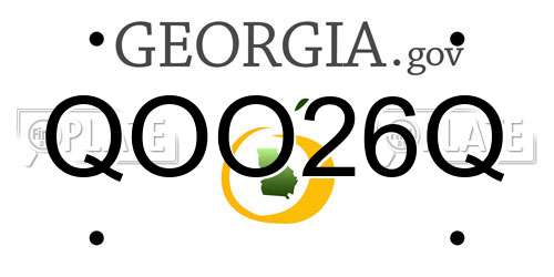 QOO26Q Georgia License Plate