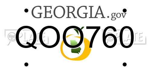 QOO760 Georgia License Plate
