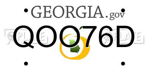 QOO76D Georgia License Plate