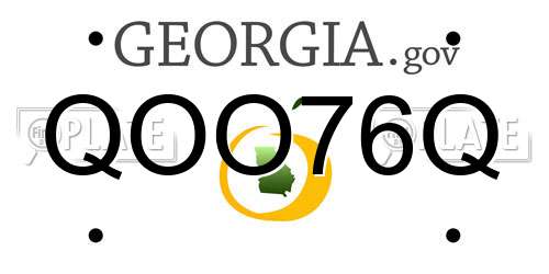 QOO76Q Georgia License Plate