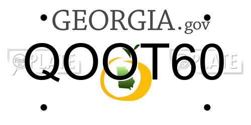 QOOT60 Georgia License Plate