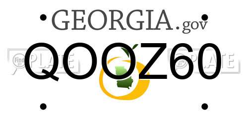QOOZ60 Georgia License Plate
