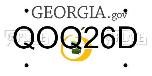 QOQ26D Georgia License Plate