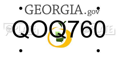 QOQ760 Georgia License Plate
