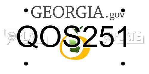QOS251 Georgia License Plate