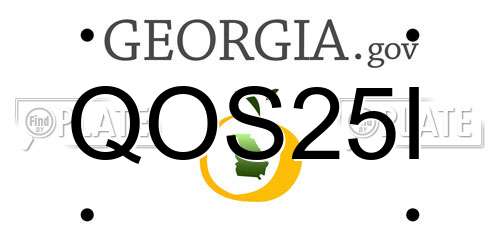 QOS25I Georgia License Plate