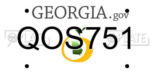 QOS751 Georgia License Plate