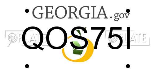 QOS75I Georgia License Plate