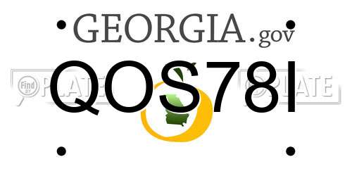 QOS78I Georgia License Plate