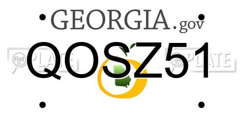 QOSZ51 Georgia License Plate