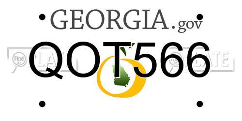 QOT566 Georgia License Plate