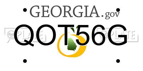 QOT56G Georgia License Plate