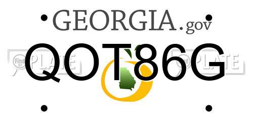 QOT86G Georgia License Plate