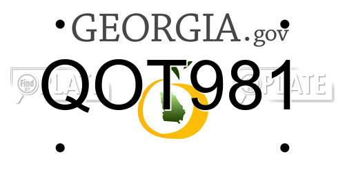 QOT981 Georgia License Plate