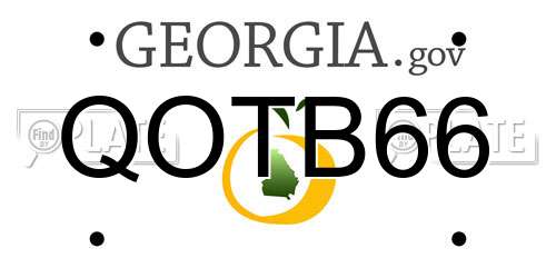 QOTB66 Georgia License Plate