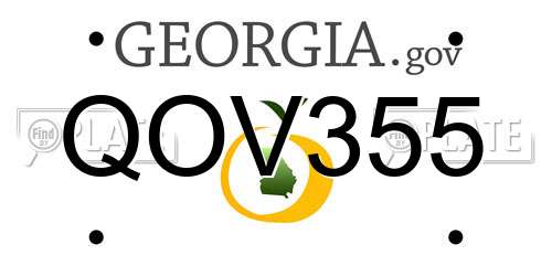 QOV355 Georgia License Plate