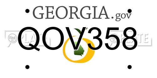 QOV358 Georgia License Plate