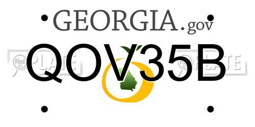 QOV35B Georgia License Plate