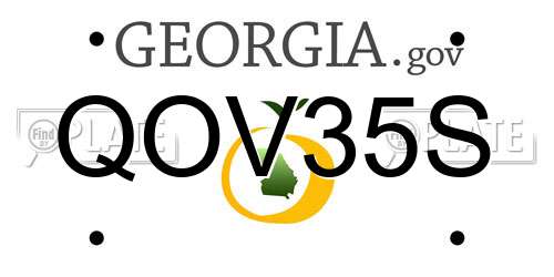 QOV35S Georgia License Plate