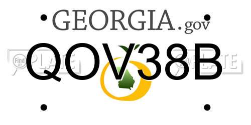 QOV38B Georgia License Plate