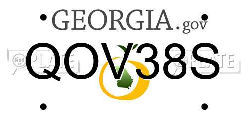 QOV38S Georgia License Plate